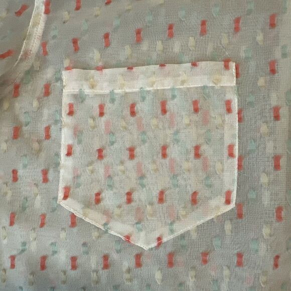 Hering Brazilian Sheer Blouse Geometric Boho Large‎ Colorful - Picture 3 of 8